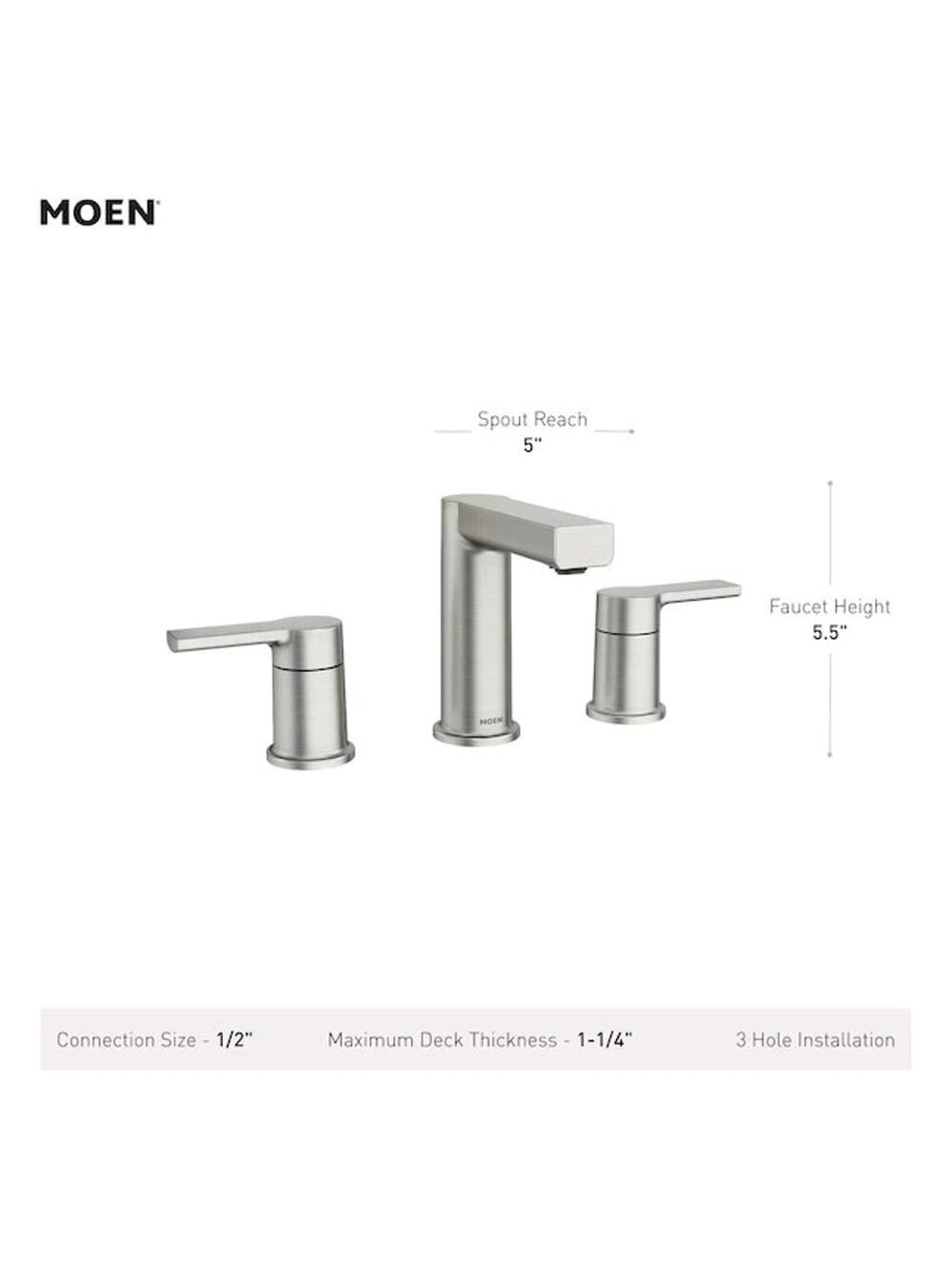 Moen Rinza 84629SRN Two-Handle Bathroom Faucet Spot Resist Brushed Nickel